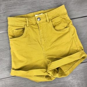 🖤H&M shorts high waisted yellow/green size4